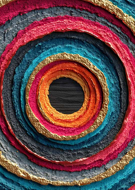 Colorful Textured Concentric Circles