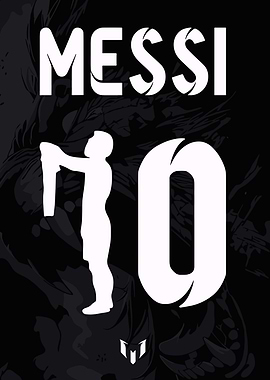 Messi Number 10 Black and White