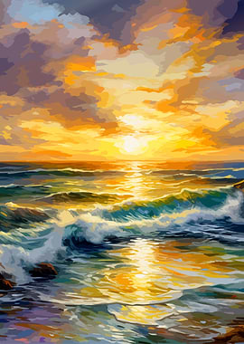 Ocean Sunset Painting