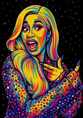 Cardi B Pop Art Portrait