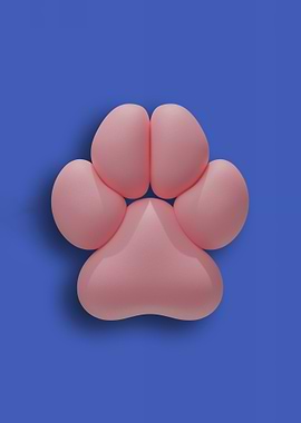 Pink Hyena Pawpads against a Deep Blue Background