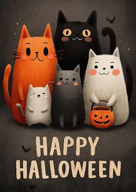 Halloween Cats Illustration