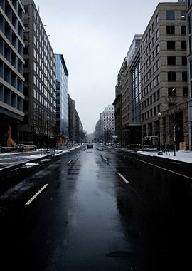 Snowy City Street