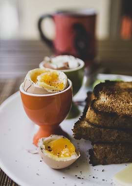 Soft Boiled Eggs and Toast Breakfast
