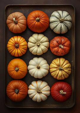 Pumpkins on a Tray | Classic Fall Wall Poster