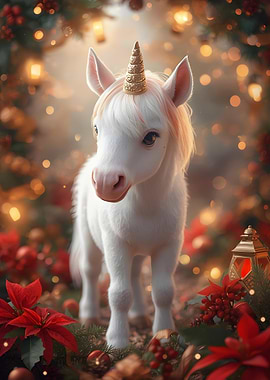 Christmas Unicorn Portrait
