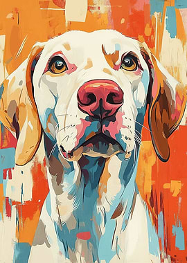 Colorful Dog Portrait Painting