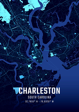 Charleston Midnight City Map