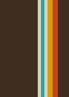 Retro Stripes on Brown Background