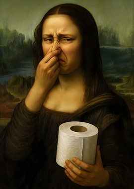 Mona Lisa Holding Toilet Paper