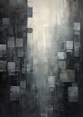 Abstract Gray Cityscape
