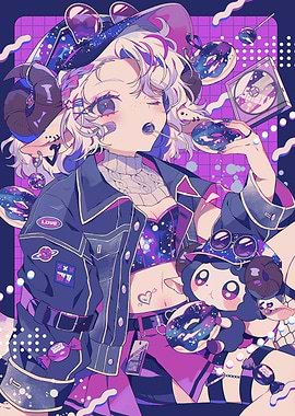 Anime Girl with Horns and Sweets