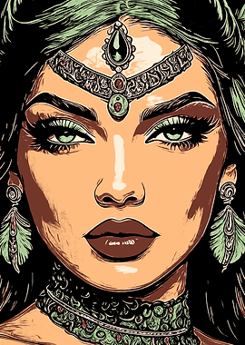 Portrait of a woman with jewelry