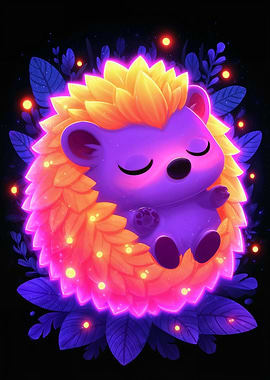 Sleeping Hedgehog with Glowing Spines