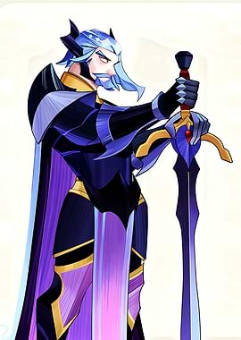 Stylized Warrior with Sword Illustration