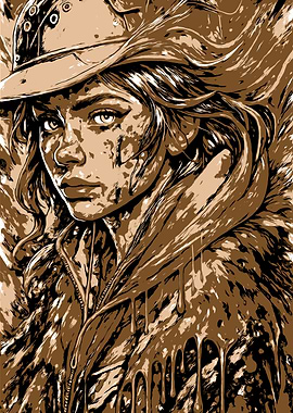 Monochrome Portrait of a Woman with Cap