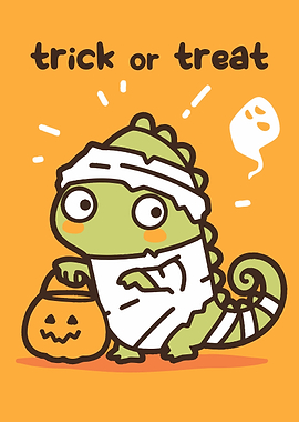 Cute Lizard Mummy Trick or Treat