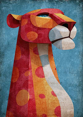 Abstract Geometric Leopard Illustration