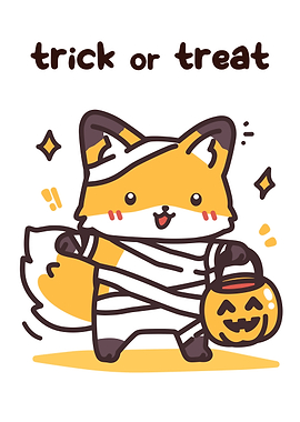 Cute Fox Mummy Trick or Treat