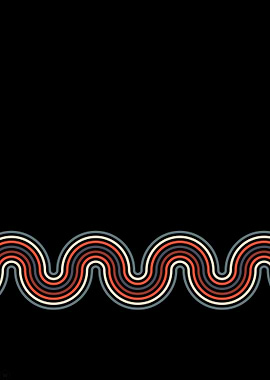 Retro Wavy Lines on Black Background