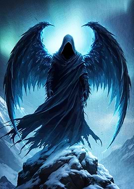 Winged Grim Reaper Snowy Peak