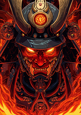Hellfire Mask Samurai Warrior