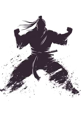 Silhouette of a Samurai Warrior