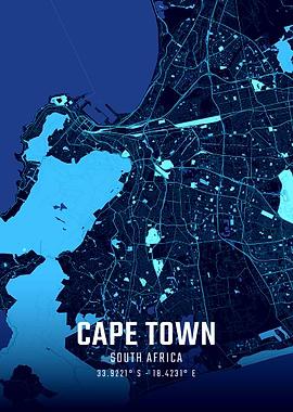 Cape Town Midnight City Map