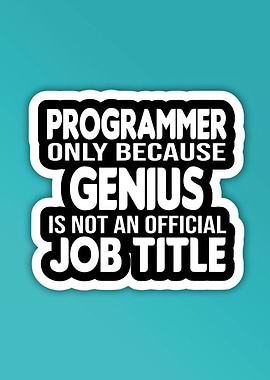Programmer Genius Job Title Sticker