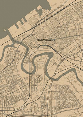 Detailed Map of Cleveland, Ohio