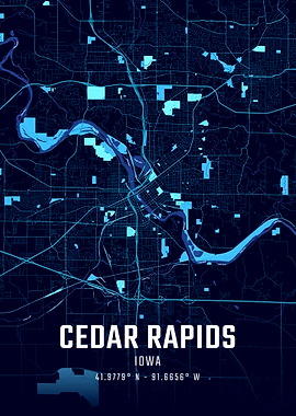 Cedar Rapids Midnight City Map