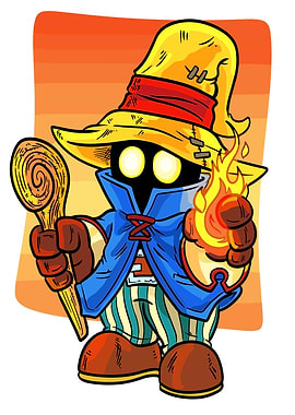 Cartoon Vivi Ornitier with Fire