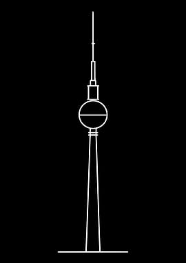 Berlin TV Tower — Minimal Line Art