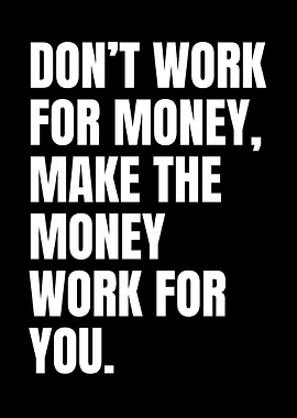 Money Motivation Black and White Poster
