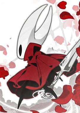 Hollow Knight Hornet with Rose Petals