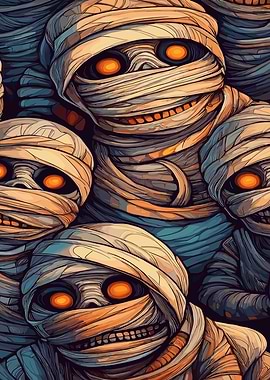 Mummy Crowd Illustration