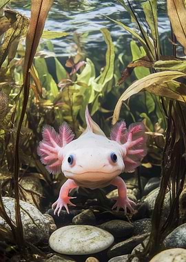 Axolotl in Aquarium