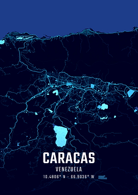 Caracas Midnight City Map
