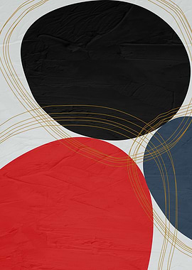 Abstract Shapes with Golden Lines