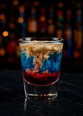 Layered Cocktail Shot Zombie Tornado