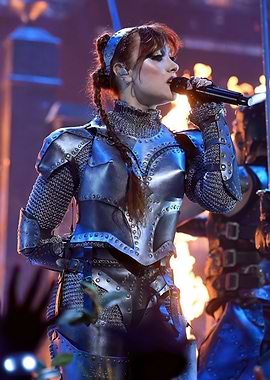Singer in Knight Armor on Stage