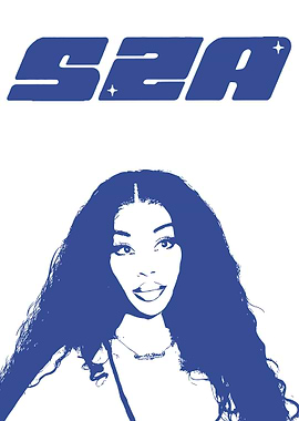 SZA Portrait in Blue