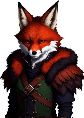 Anthropomorphic Fox Warrior Portrait
