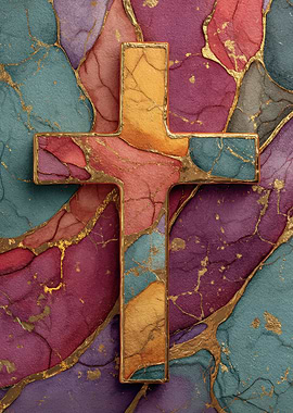 Colorful Marble Cross