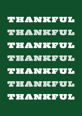 Thankful Text Art on Green Background