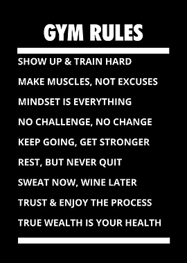 Gym Rules Motivational Poster