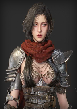 Female Warrior Portrait with Armor