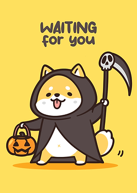 Halloween Shiba Inu Grim Reaper