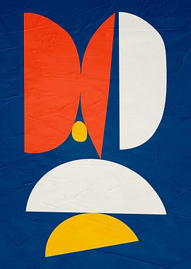 Abstract Geometric Shapes on Blue Background