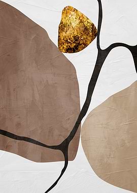Abstract Shapes with Gold Accent